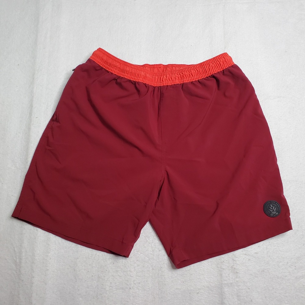 Chubbies Mens Swim Shorts Burgundy 7" Inseam Elastic Waist Size Large
